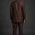 Coffee silk short kurta set for men's