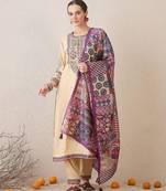 Women Ethnic Motifs Embroidered Regular Thread Work Kurta with Trousers & Dupatta