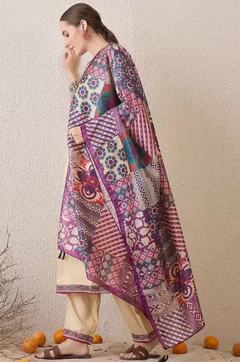 Women Ethnic Motifs Embroidered Regular Thread Work Kurta with Trousers & Dupatta