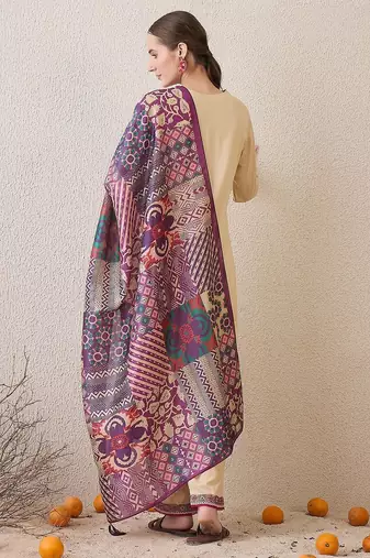 Women Ethnic Motifs Embroidered Regular Thread Work Kurta with Trousers & Dupatta
