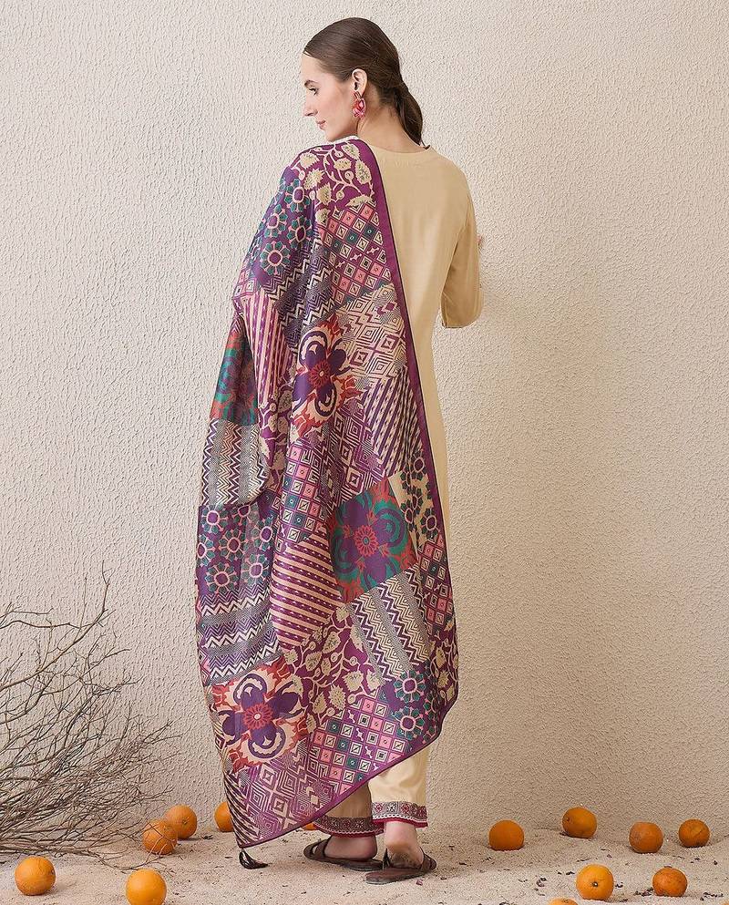 Women Ethnic Motifs Embroidered Regular Thread Work Kurta with Trousers & Dupatta