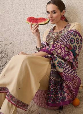 Women Ethnic Motifs Embroidered Regular Thread Work Kurta with Trousers & Dupatta 6