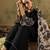 Women Floral Regular Thread Work Kurta with Trousers & With Dupatta