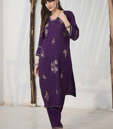 Women Floral Embroidered Regular Thread Work Kurta with Trousers