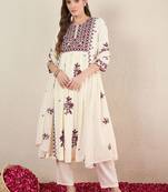 Women Ethnic Motifs Embroidered Empire Thread Work Kurta with Trousers & Dupatta
