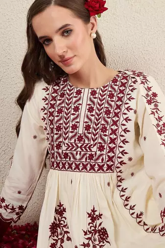 Women Ethnic Motifs Embroidered Empire Thread Work Kurta with Trousers & Dupatta