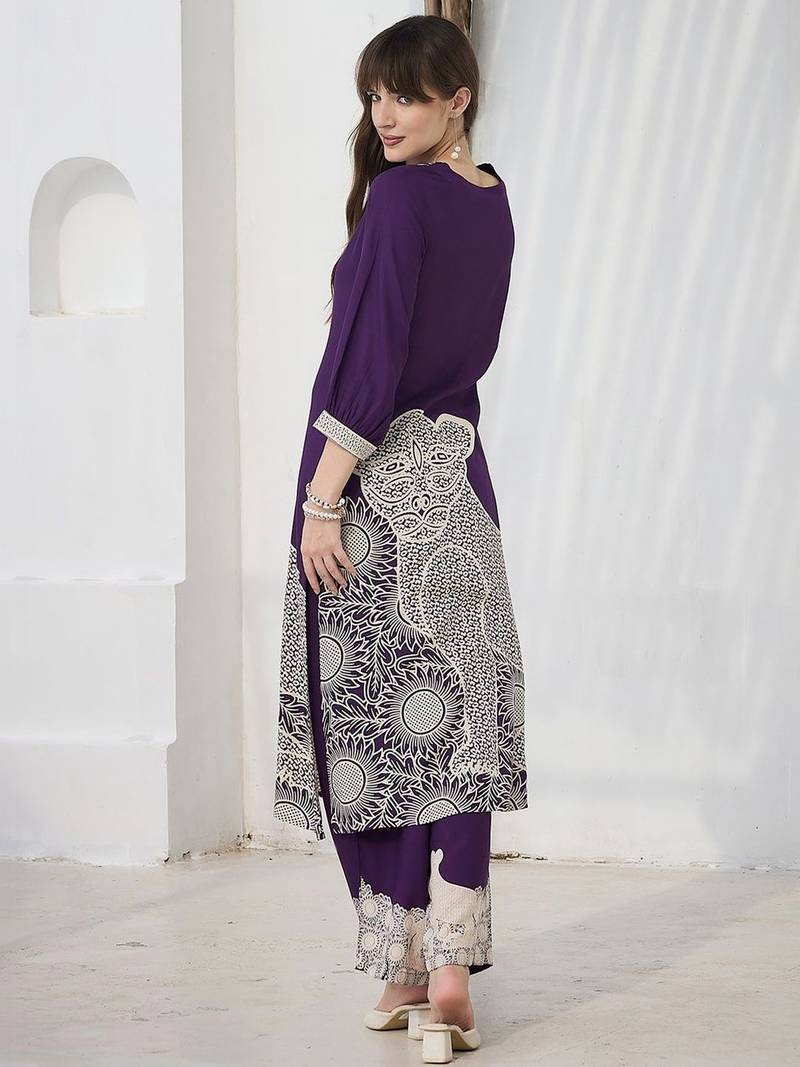 Women Ethnic Motifs Printed Regular Kurta with Palazzos