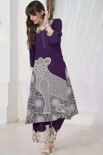 Women Ethnic Motifs Printed Regular Kurta with Palazzos