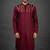 Maroon silk kurta set for men's
