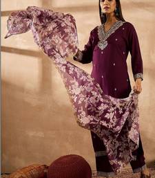 Women Ethnic Motifs Embroidered Regular Thread Work Kurta with Trousers & With Dupatta