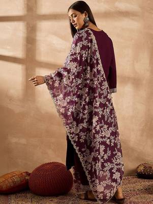 Women Ethnic Motifs Embroidered Regular Thread Work Kurta with Trousers & With Dupatta 4