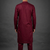 Maroon silk kurta set for men's
