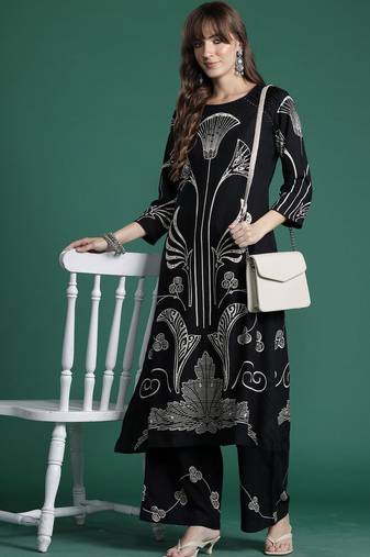 Women Floral Printed Regular Kurta with Palazzos
