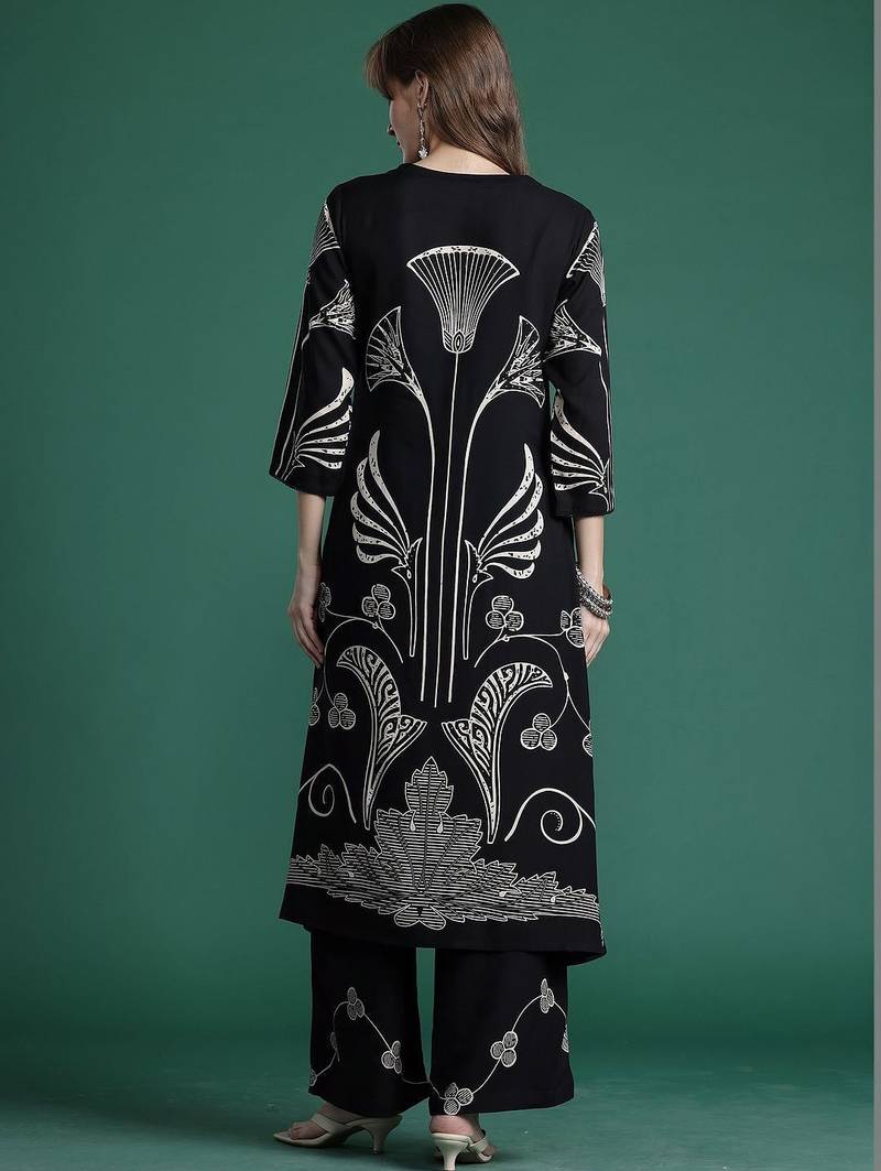 Women Floral Printed Regular Kurta with Palazzos
