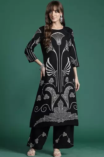 Women Floral Printed Regular Kurta with Palazzos
