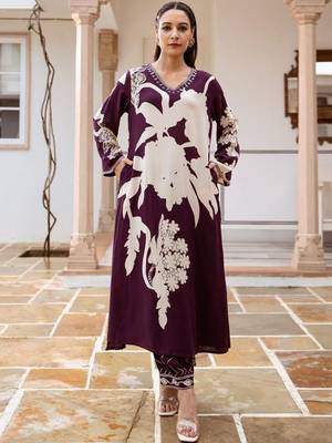Women Floral Printed Regular Beads and Stones Kurta with Salwar 4