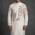Off white silk kurta set for men's