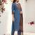 Women Ethnic Motifs Yoke Design Regular Thread Work Pure Cotton Kurta with Trousers & With Dupatta