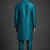 Teal silk kurta set for men's