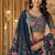 Digital Floral Print Faux Georget Multi Sequnce Work Lehenga Choli With Unstitched Blouse and Stitched Dupatta