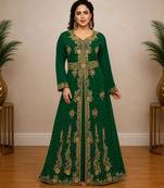Emerald Green Gold Embroidered Kaftan