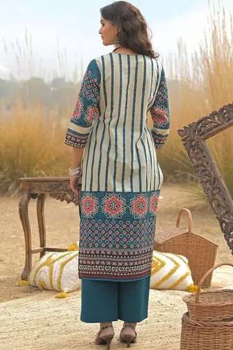Women Ethnic Motifs Printed Regular Pure Cotton Kurta with Palazzos & With Dupatta
