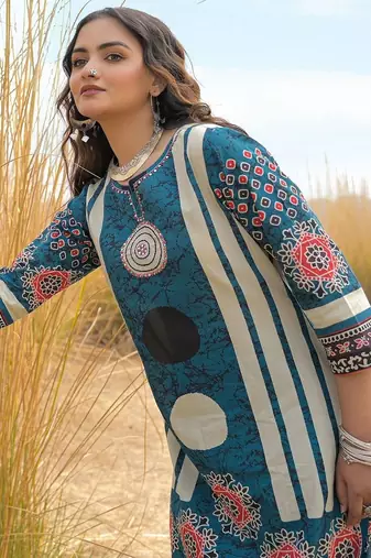Women Ethnic Motifs Printed Regular Pure Cotton Kurta with Palazzos & With Dupatta