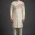 Cream silk indo sherwani for men's