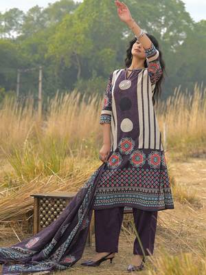 Women Ethnic Motifs Printed Regular Pure Cotton Kurta with Trousers & With Dupatta 2