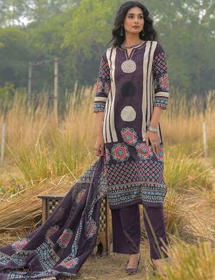 Women Ethnic Motifs Printed Regular Pure Cotton Kurta with Trousers & With Dupatta 3