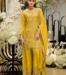 Women Ethnic Motifs Embroidered Regular Sequinned Kurta with Sharara & With Dupatta