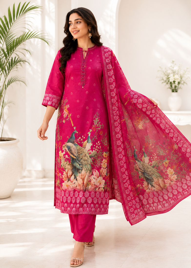 Peacock Bloom Kurta Set