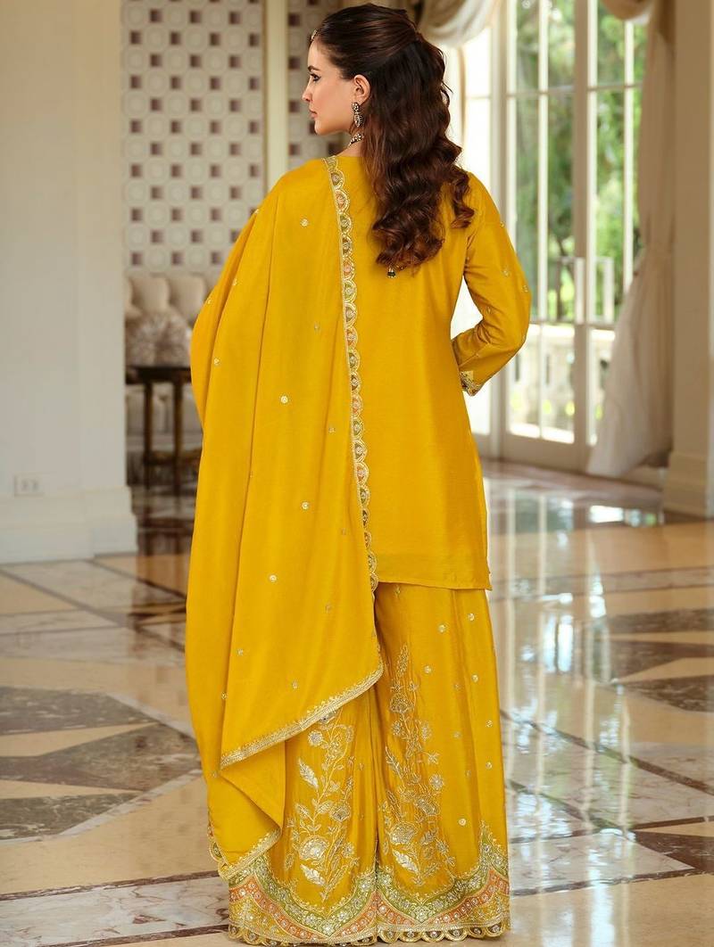 Women Ethnic Motifs Embroidered Regular Kurta with Sharara & With Dupatta