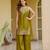 Embroidered Satin Straight Kurta Palazzo and Dupatta Set