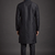 Black silk kurta set for men's
