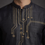 Black silk kurta set for men's