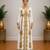 White Gold Embroidered Designer Kaftan Dress