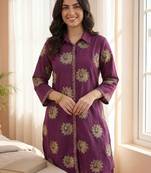 Women Ethnic Motifs Printed Pure Cotton A-Line Kurta with Trousers