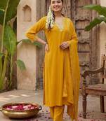 Women Regular Gotta Patti Kurta with Trousers & With Dupatta