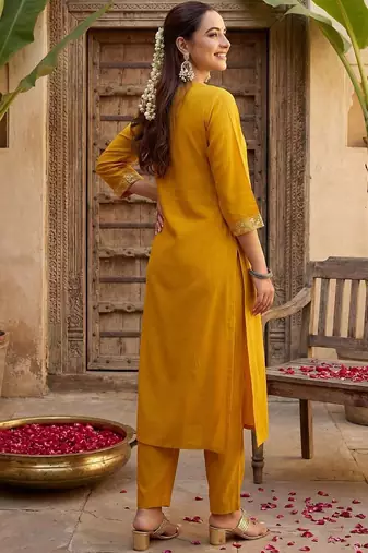 Women Regular Gotta Patti Kurta with Trousers & With Dupatta