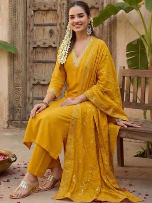 Women Regular Gotta Patti Kurta with Trousers & With Dupatta 5