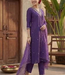 Ethnic Motifs Embroidered Regular Gotta Patti Kurta with Trousers & With Dupatta