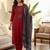 Women Ethnic Motifs Embroidered Regular Beads and Stones Pure Cotton Kurta with Trousers & With
