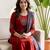 Women Ethnic Motifs Embroidered Regular Beads and Stones Pure Cotton Kurta with Trousers & With