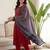 Women Ethnic Motifs Embroidered Regular Beads and Stones Pure Cotton Kurta with Trousers & With