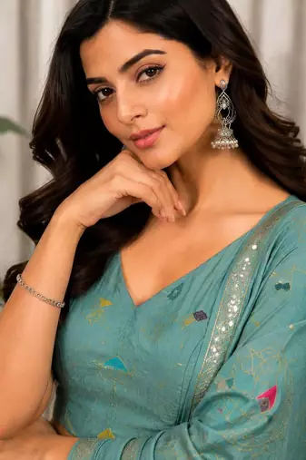 Luxury Aqua Blue Ethnic Navratri Lehenga Choli Collection