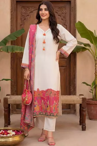 Women Ethnic Motifs Regular Gotta Patti Kurta with Trousers & With Dupatta