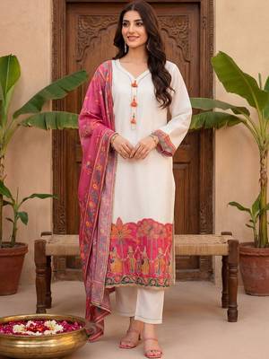 Women Ethnic Motifs Regular Gotta Patti Kurta with Trousers & With Dupatta 5