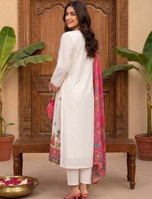Women Ethnic Motifs Regular Gotta Patti Kurta with Trousers & With Dupatta 7