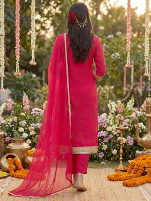 Women Ethnic Motifs Printed Regular Kurta with Trousers & With Dupatta 4